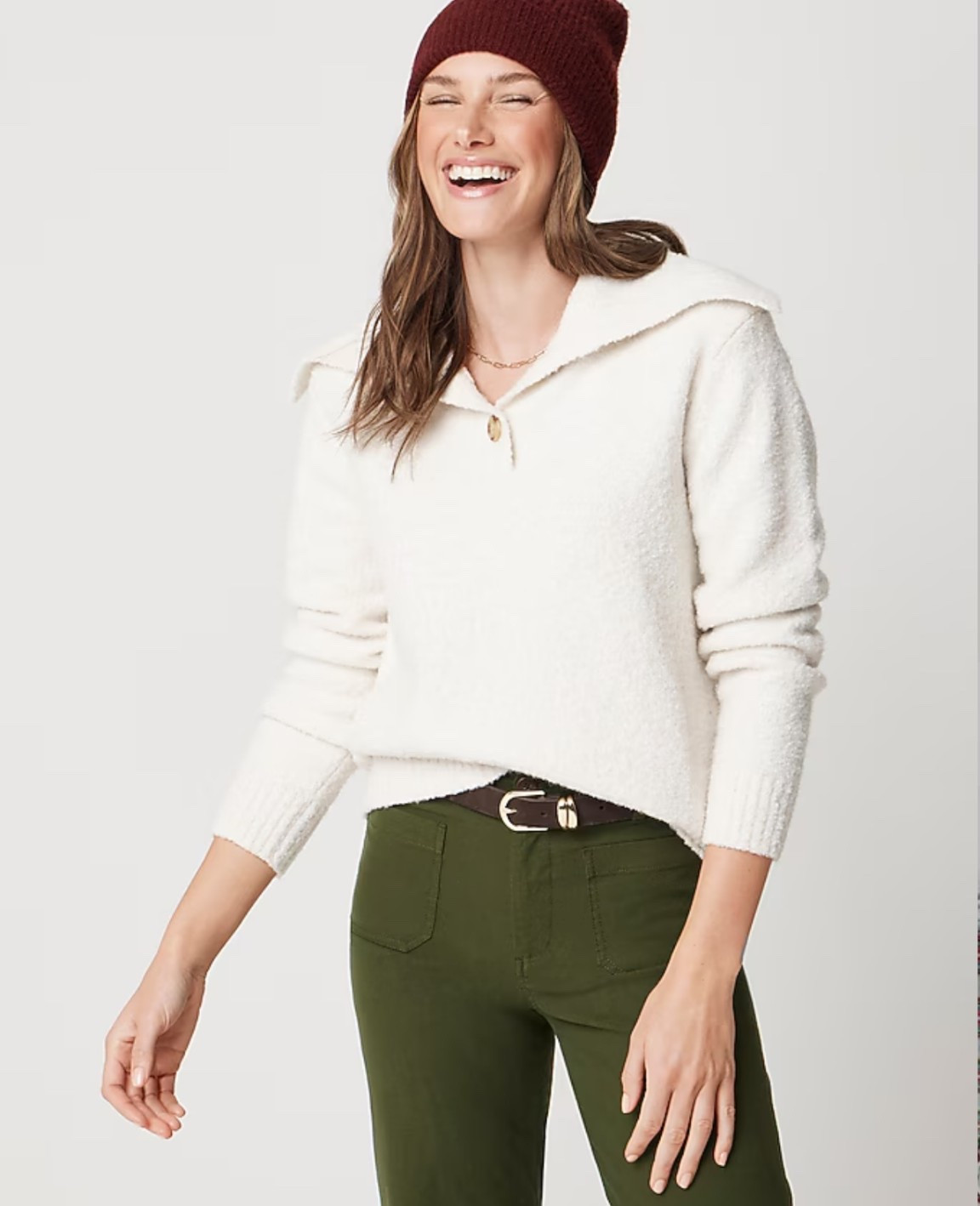 Bouclé button-collared sweater

#LTKSaleAlert #LTKFindsUnder100