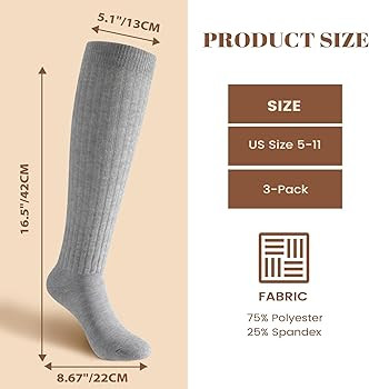 3 Pairs Slouch Socks Women, Long Winter Thigh High Boot Scrunch Socks, Warm Soft Slouchy Socks fo... | Amazon (US)