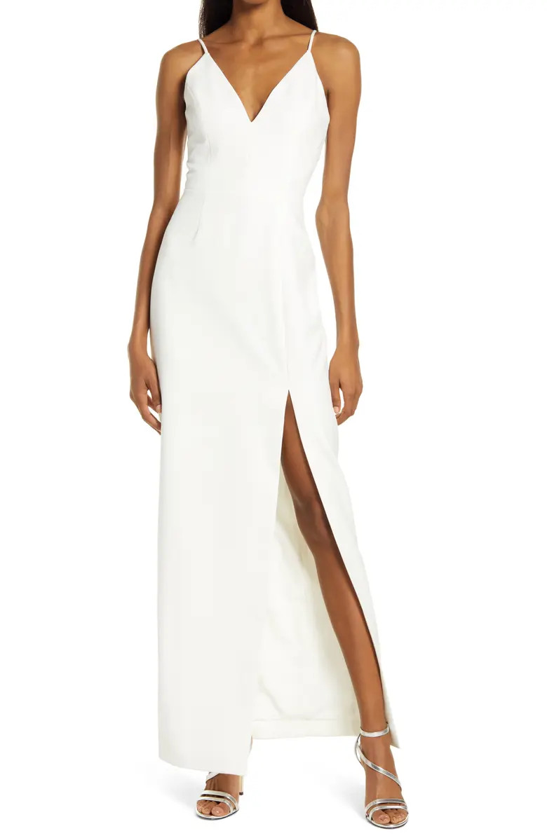 The Maisle Scuba Crepe Column Gown | Nordstrom
