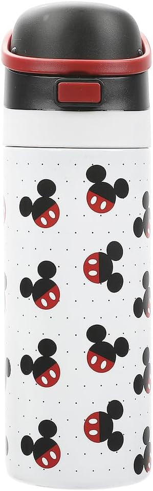 Mickey Mouse Classic Mickey Ears All-Over Print White 24 Oz Stainless Steel Water Bottle | Amazon (US)