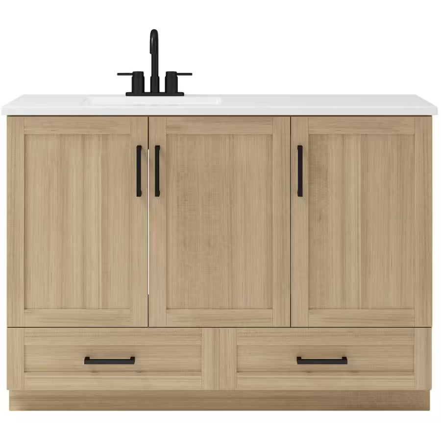 CRAFT + MAIN
				
				49" x 19" Marien Vanity with Cultured Marble Top - 3 Doors + 2 Drawers, Bro... | Home Hardware