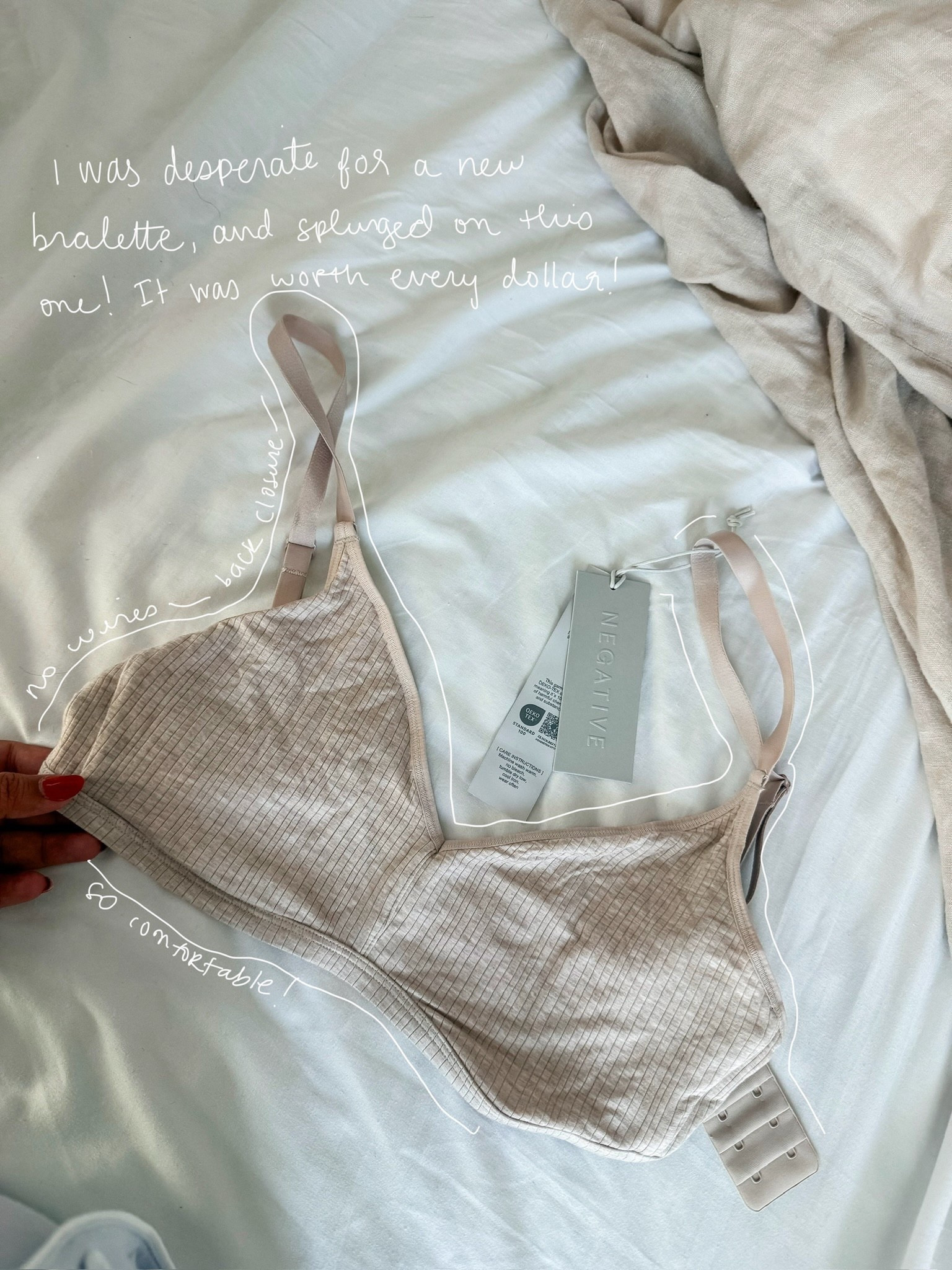  I was HUNTING for a bralette that had back closure, was soft enough to sleep in, had some support, but didn’t dig into my ribs. I tried Aerie, a few on Amazon, and was about to try EBY when I came across this one. It was a bit more but is now my favorite bralette. I sized up to accommodate my pregnancy bust, but otherwise the sizing is quite forgiving.
If you hate bras but need something sometimes, get this.

#LTKGiftGuide #LTKootd #LTKmomlife