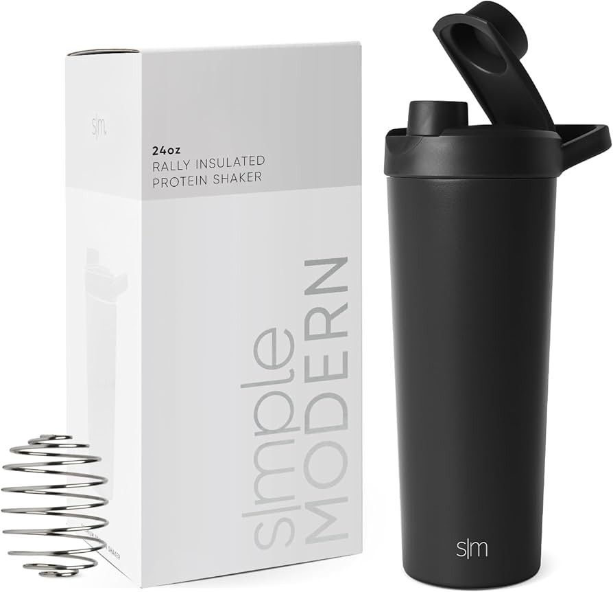 Simple Modern Stainless Steel Shaker Bottle with Ball 24oz | Metal Insulated Cup for Protein Mixe... | Amazon (US)