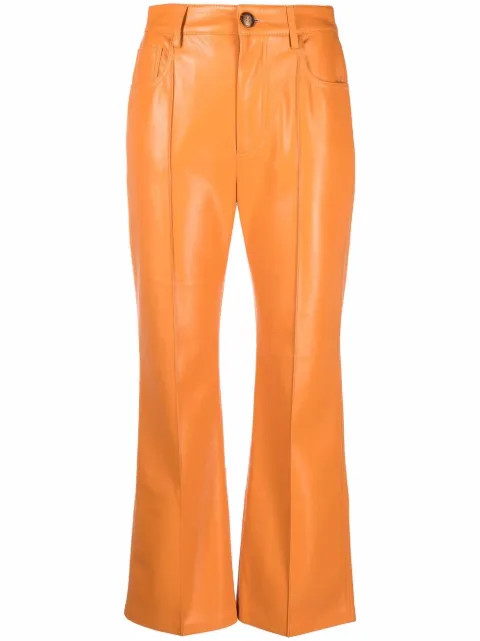 faux-leather flared trousers | Farfetch (AU)