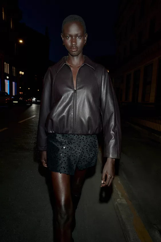 FAUX LEATHER BOMBER JACKET | Zara US