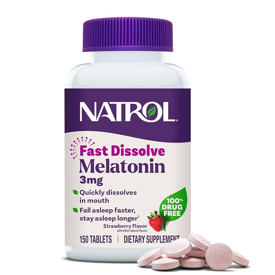 Natrol Fast Dissolve Melatonin 3 mg, Melatonin Supplements for Restful Sleep, Sleep Support for A... | Amazon (US)