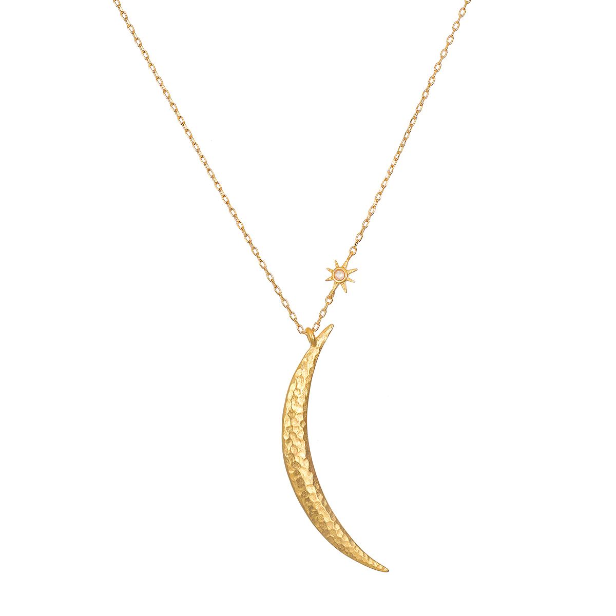 Illuminated Path Gold Moon Necklace | Satya Jewelry