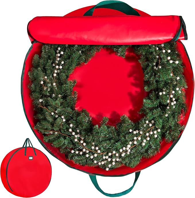 HOLDN’ STORAGE Premium Wreath Storage Bag - Durable Material - Waterproof - Heavy-duty Christma... | Amazon (US)