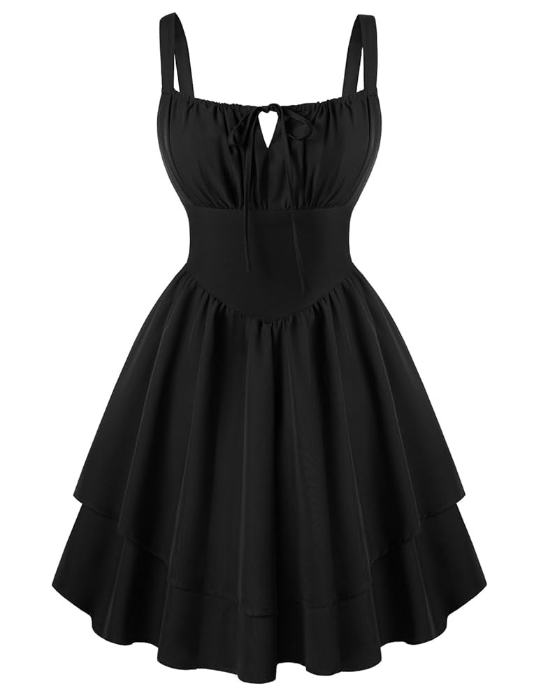 Scarlet Darkness Mini Corset Dress for Women Teens Ruffle Sundress Homecoming Dresses | Amazon (US)