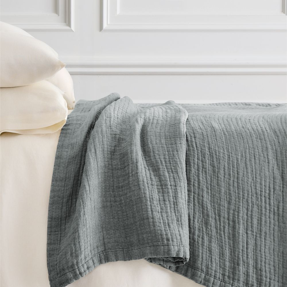 European Flax Linen Blanket | West Elm (US)