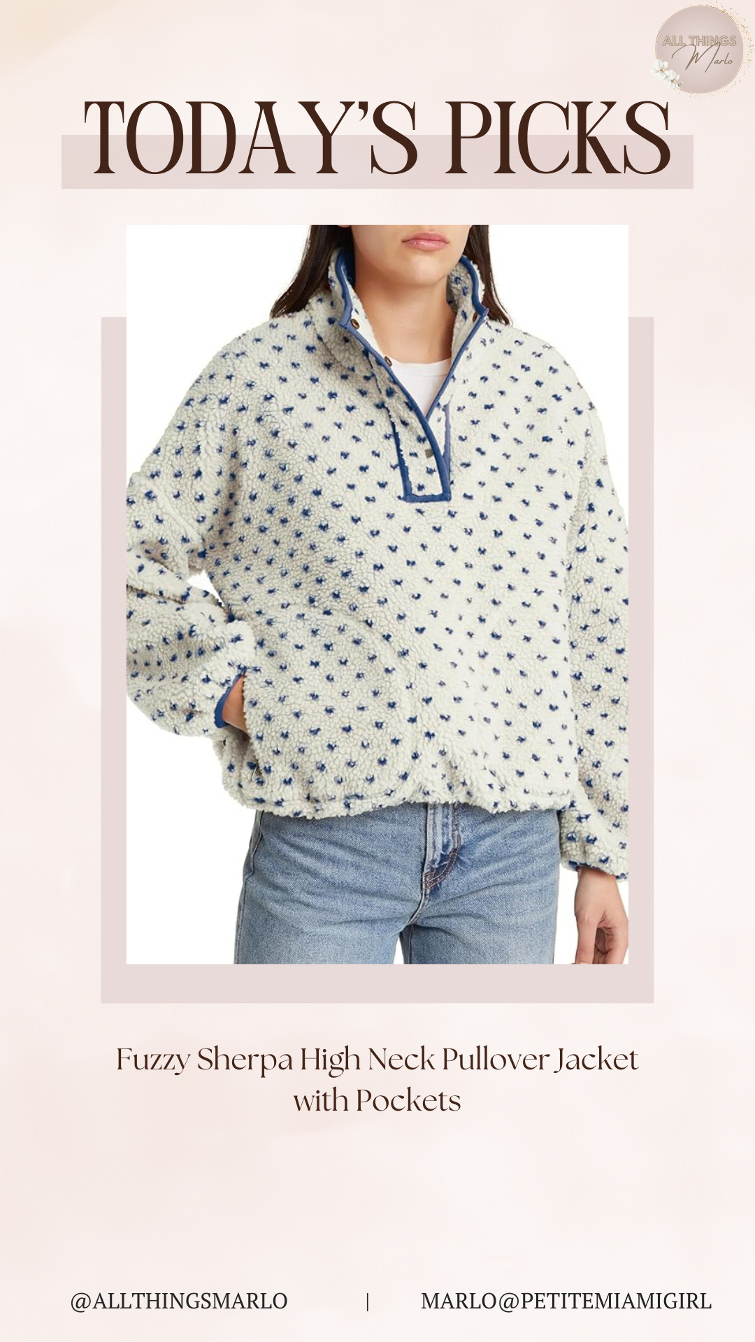 Fuzzy Sherpa High Neck Pullover Jacket with Pockets 

 #LTKSeasonal #LTKWorkwear #LTKTravel