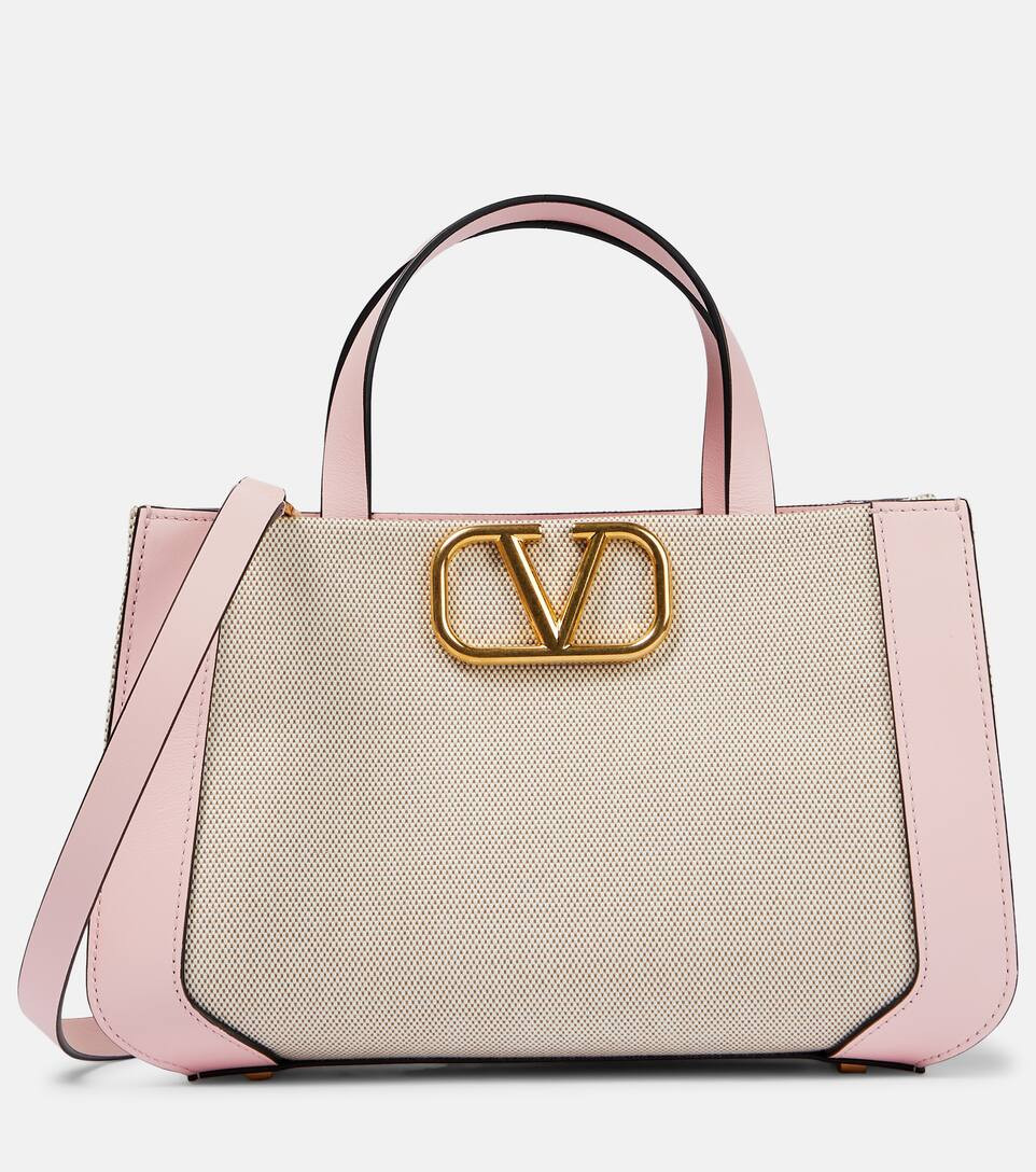 VLogo Signature Small canvas tote bag | Mytheresa (US/CA)