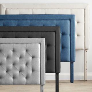 BROOKSIDE Upholstered Headboard with Diamond Tufting - Stone - King | Bed Bath & Beyond