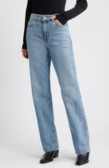 Nordstrom High Waist Straight Leg Jeans in Aurora Wash at Nordstrom Rack, Size 26 | Nordstrom Rack