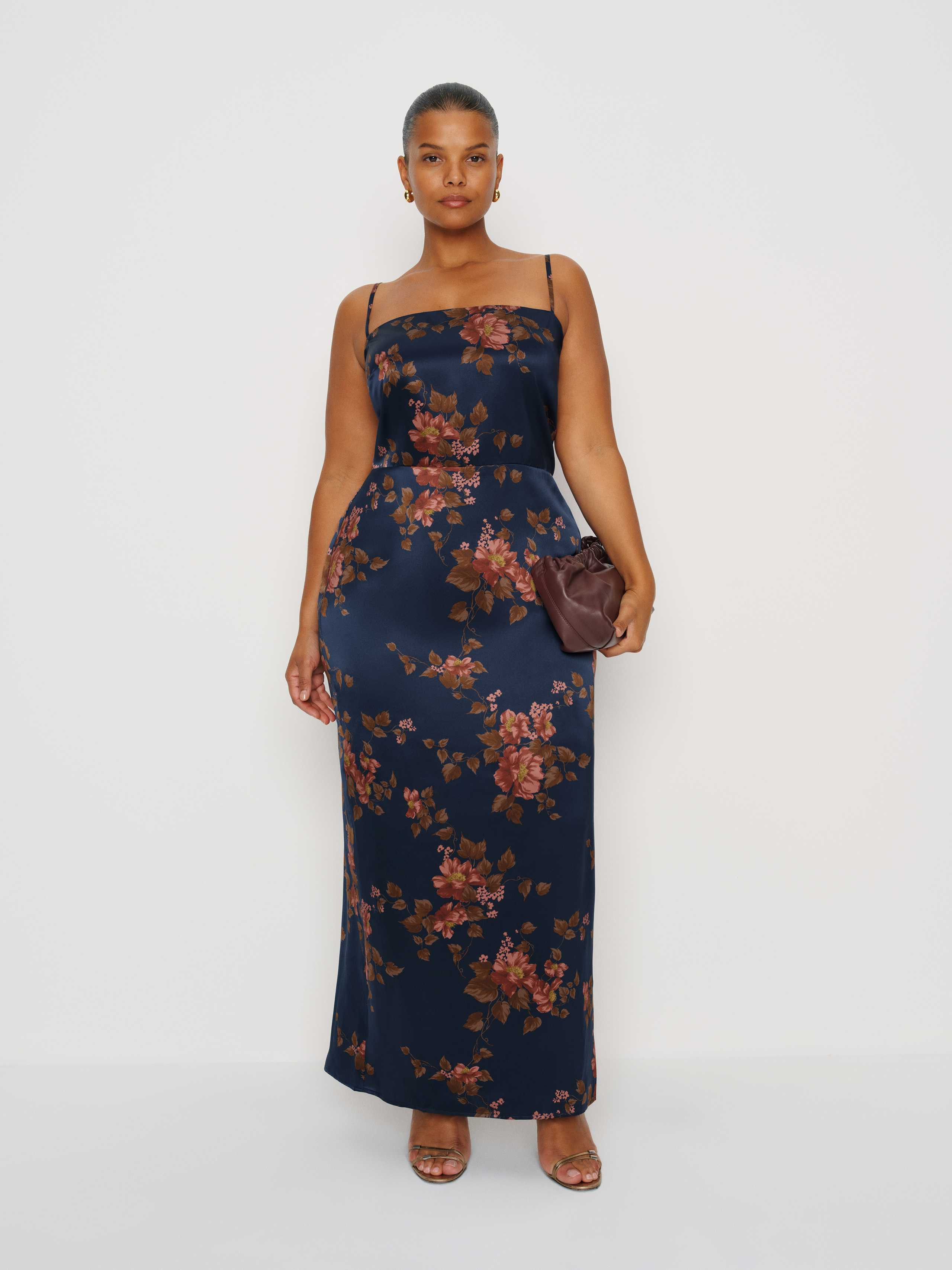 Reformation Frankie Silk Dress Es Blue 24 | Reformation (Global)