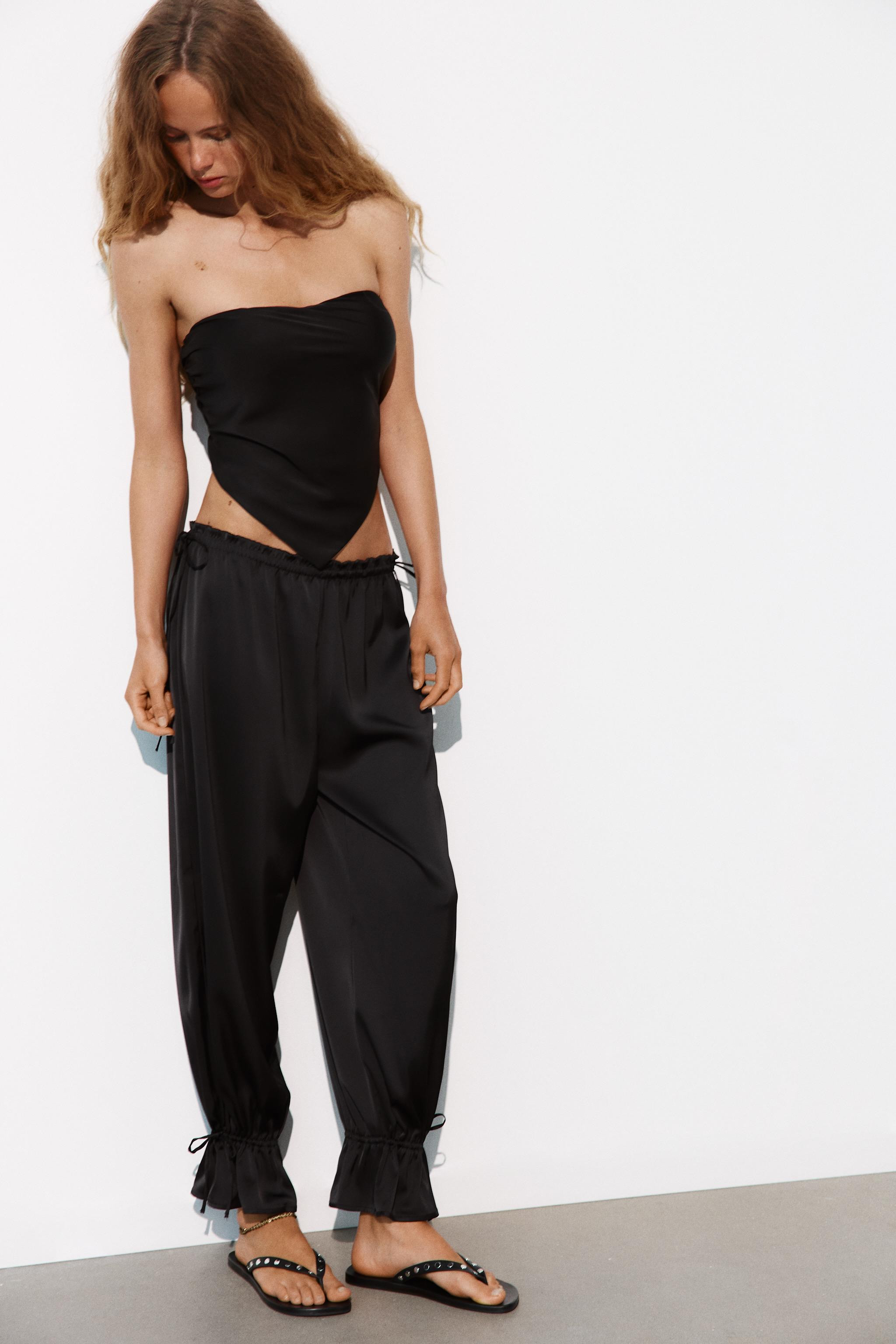 STRIPED TIED BANDEAU TOP | Zara US