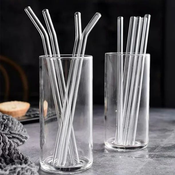 CDAR 5/8/10Pcs Reusable Tea Juice Water Glass Drinking Straw Straight Bent Drinkware - Walmart.co... | Walmart (US)