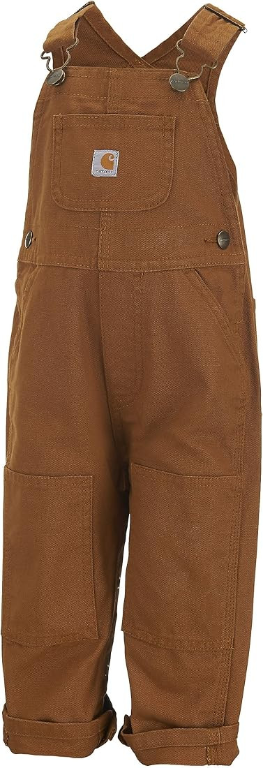 Carhartt Little Boys' Toddler Canvas Bib Overall, Carhartt Brown, 2T | Amazon (US)