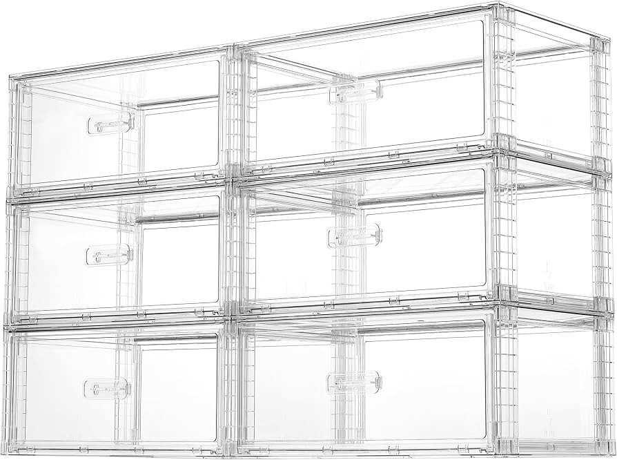Vtopmart 6 Pack Large Clear Stackable Storage Drawers 23QT, Easily Assemble Plastic Closet Storag... | Amazon (US)