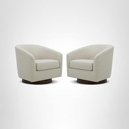CHITA Swivel Accent Chair Set of 2, FSC Certified Upholstered Fabric Barrel Chair for Living Room... | Amazon (US)