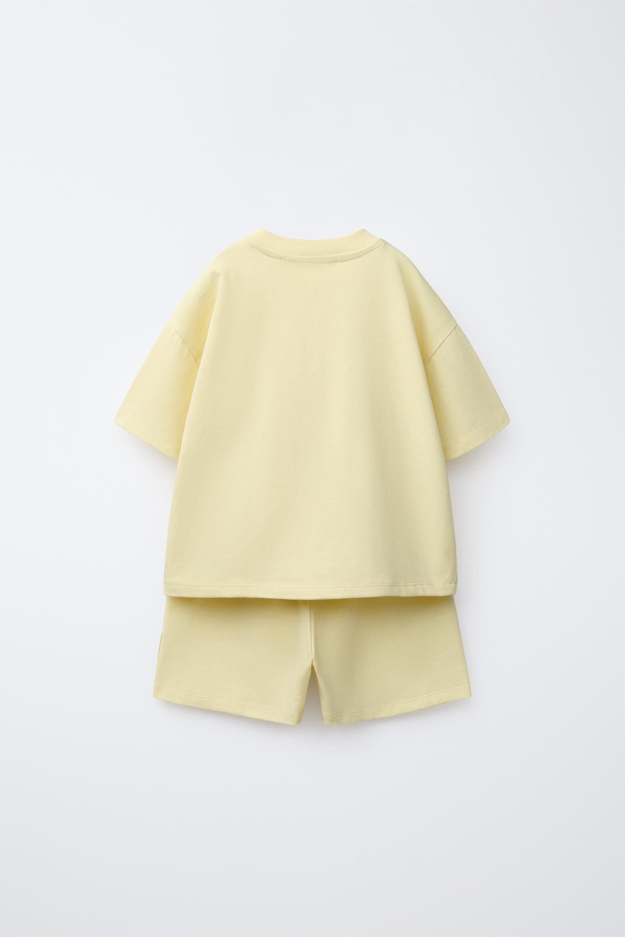 PLAIN JOGGING T-SHIRT AND BERMUDA SET | Zara US