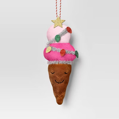 6" Christmas Fabric Ice Cream Cone Ornament - Wondershop™ | Target