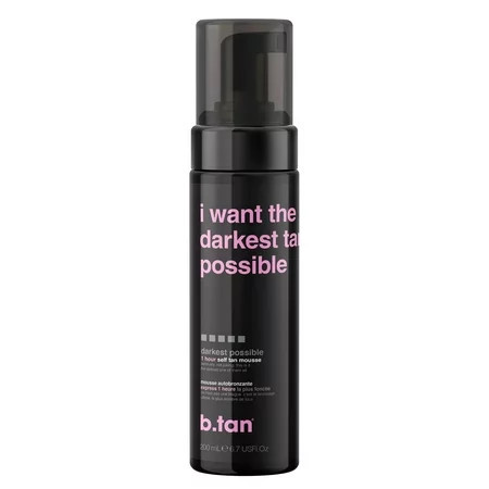 B.Tan I Want the Darkest Tan Possible - Self Tan Mousse, 6.7 fl oz | Walmart (US)