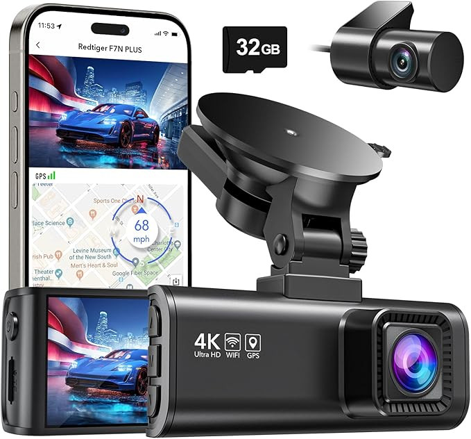REDTIGER Dash Cam Front Rear, 4K/2.5K Full HD Dash Camera for Cars, 32GB Card Included, Built-in ... | Amazon (CA)