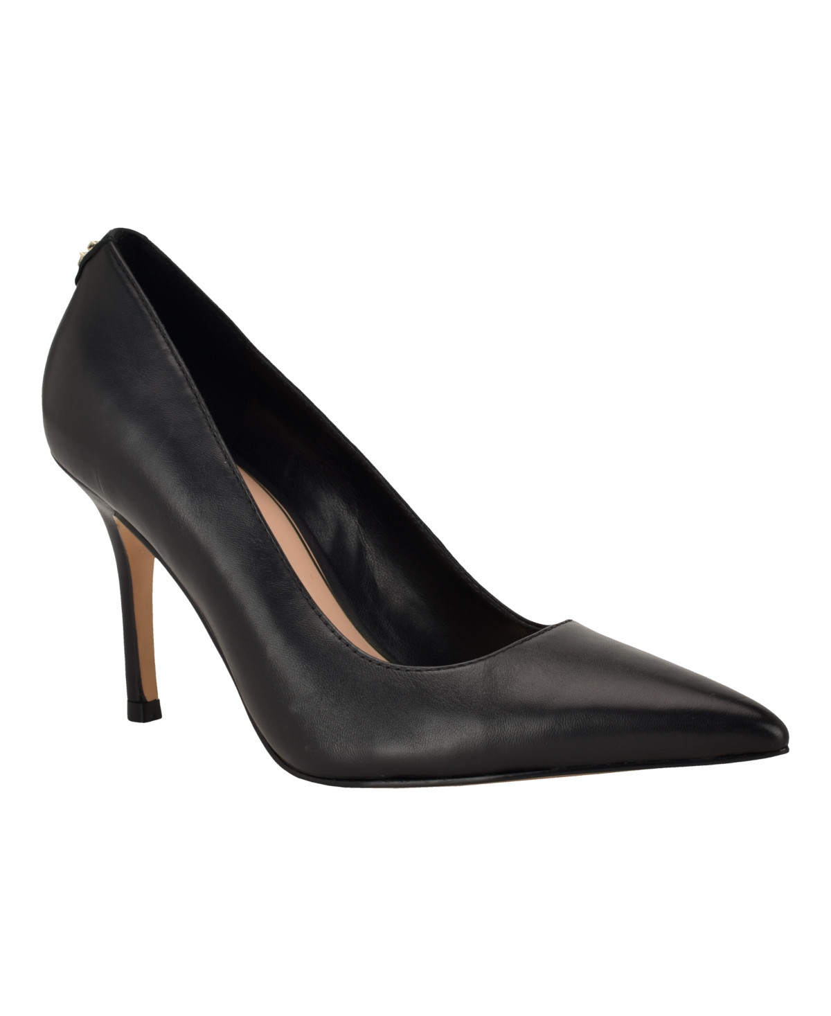 Guess Women's Prindy Square Topline Pointed Toe Pumps - Black Leather | Macy's
