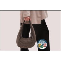 Suede Hobo Bag - Leather Brown Purse Dark Tote Fashion Women's Soft Gift For Her | Etsy (US)