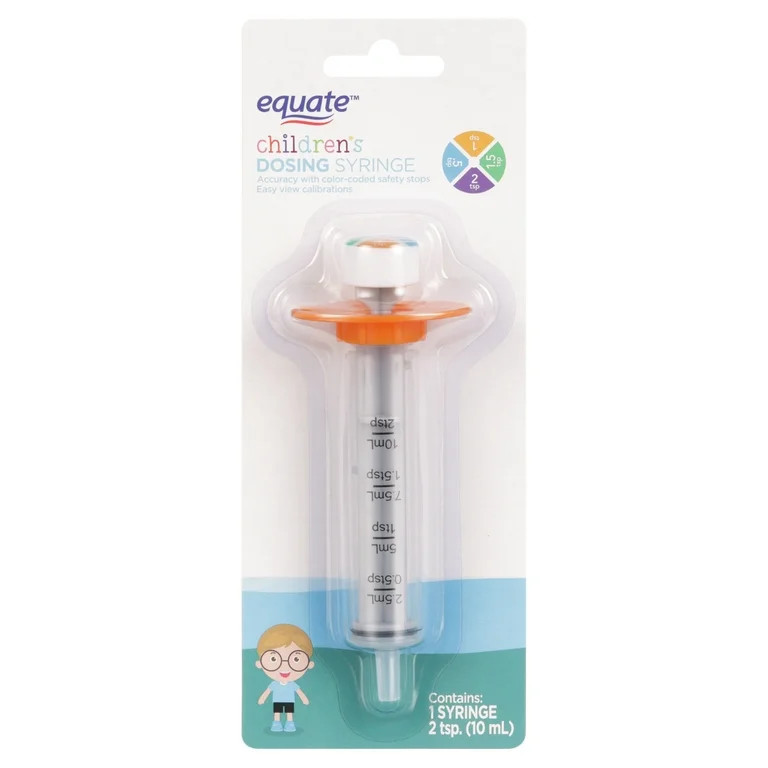 Equate Children's Medical Dosing Oral Syringe, Plastic, 2 Tsp Capacity - Walmart.com | Walmart (US)