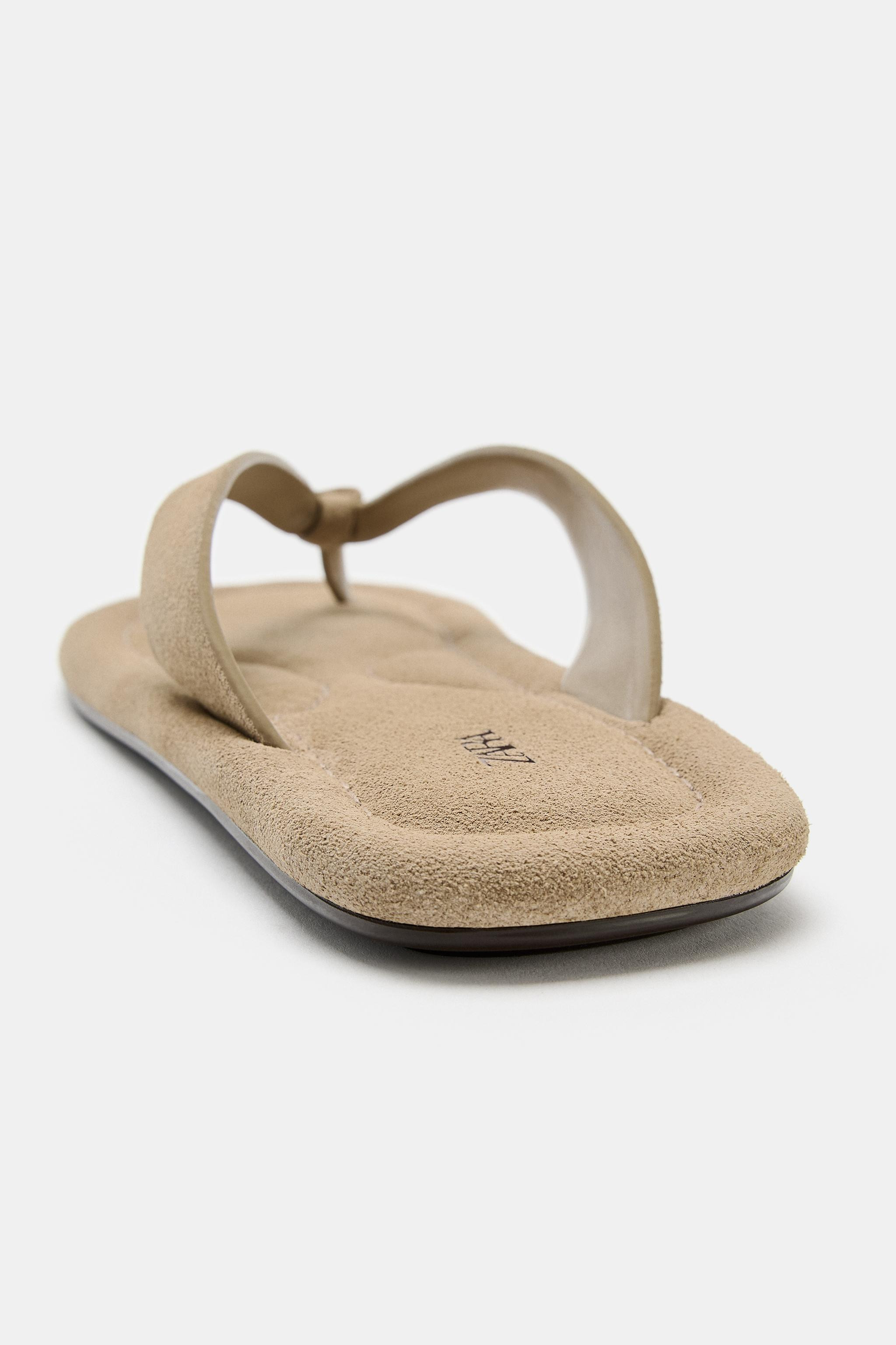 FLAT LEATHER SANDALS | Zara UK