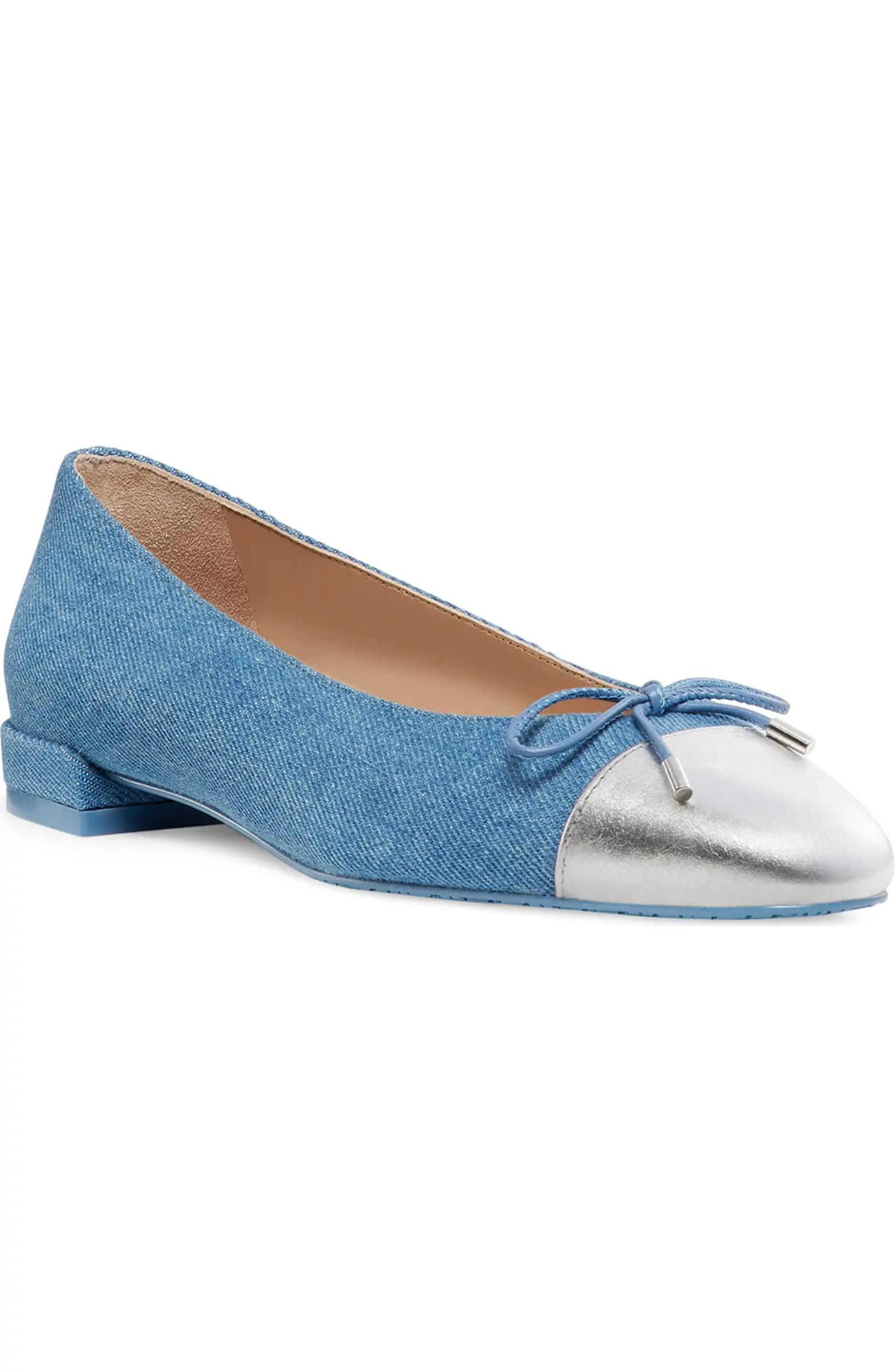 Sleek Cap Toe Bow Flat (Women) | Nordstrom