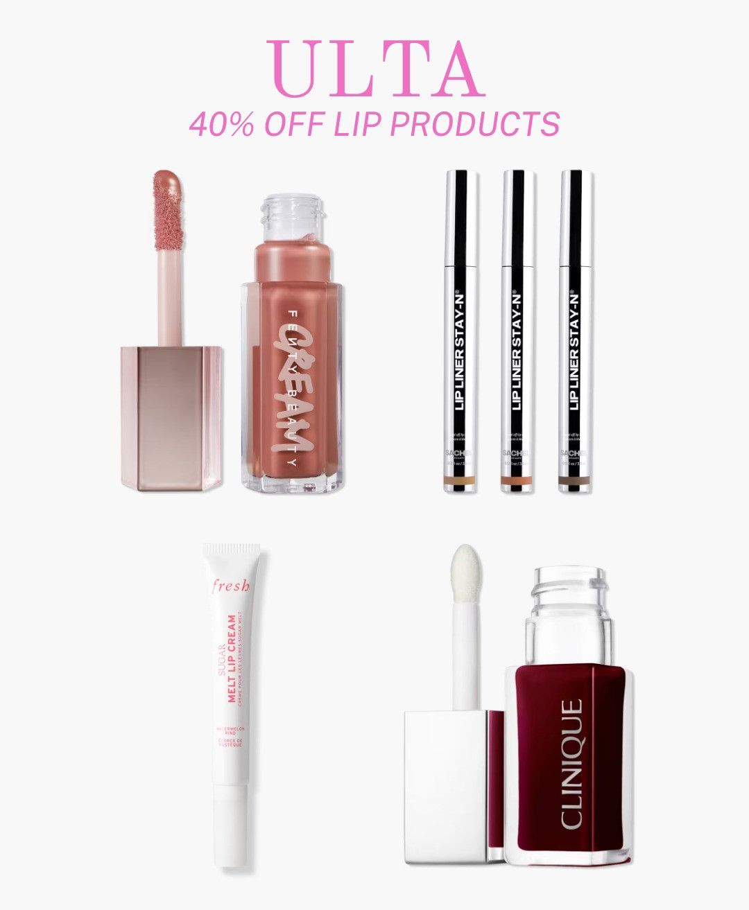 [7/29/26] Ulta 40% off lip products! 

 #LTKgrwm #LTKSaleAlert #LTKBeauty