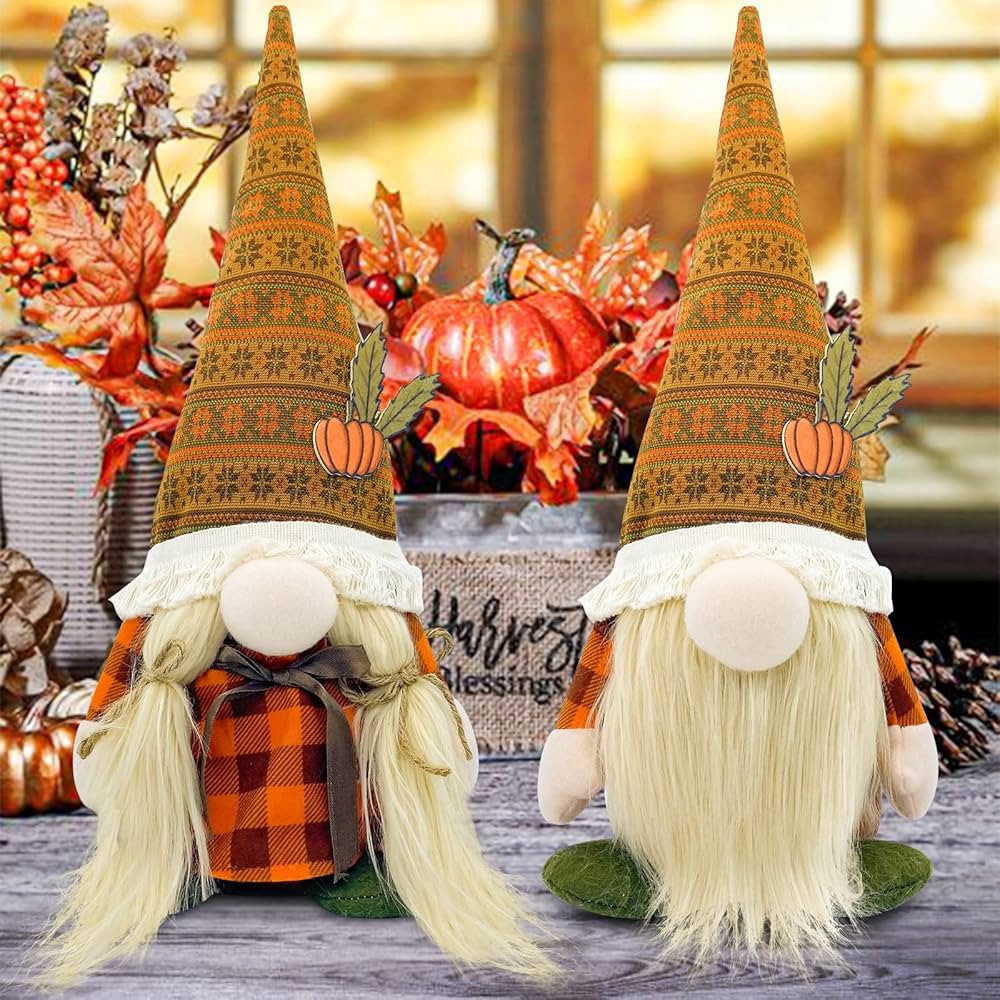 Fall Decor, Fall Gnomes Plush 2PCS Fall Decorations for Home Thanksgiving Decorations for Farmhou... | Amazon (US)