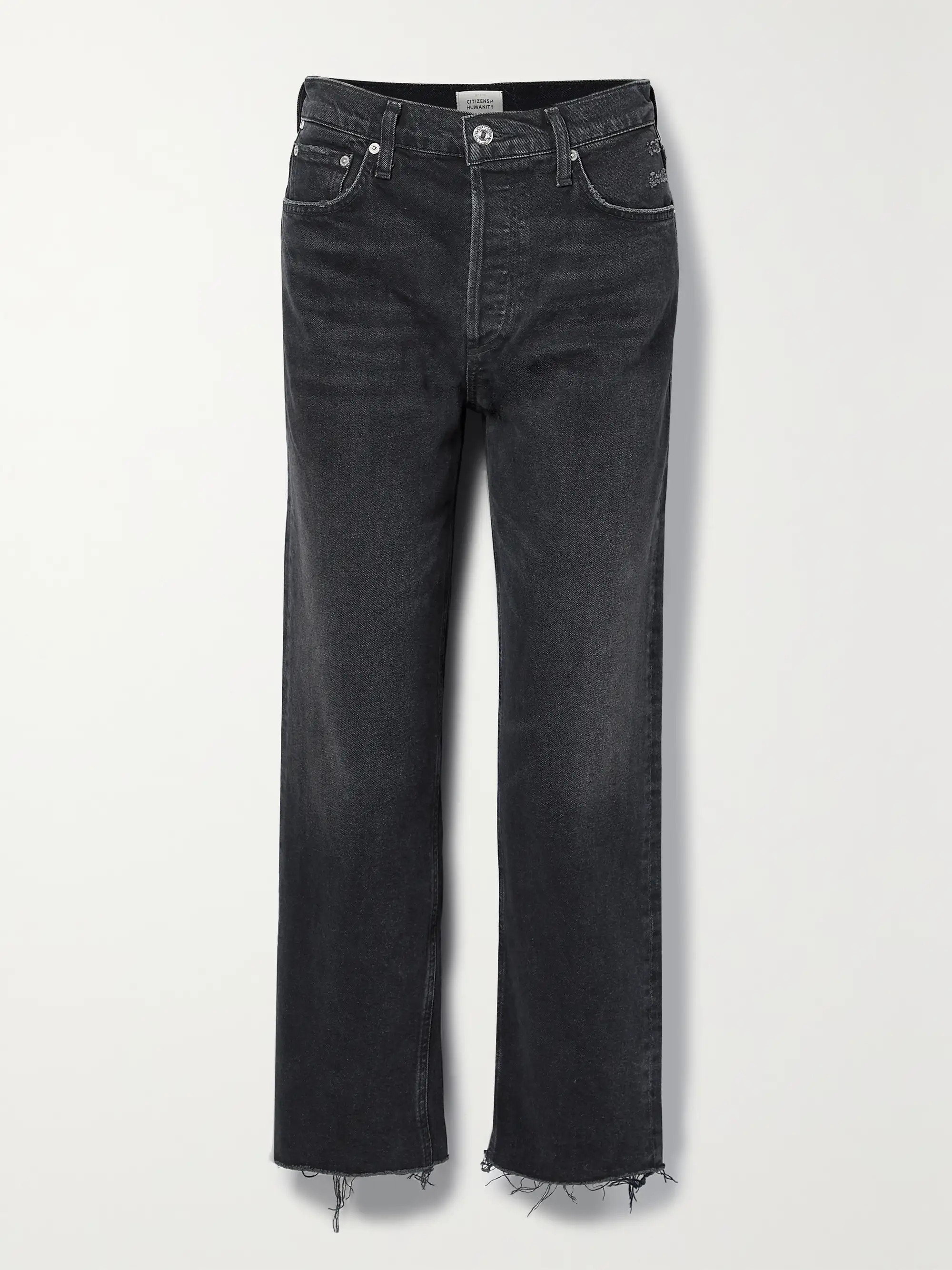Florence distressed high-rise straight-leg jeans | NET-A-PORTER (US)
