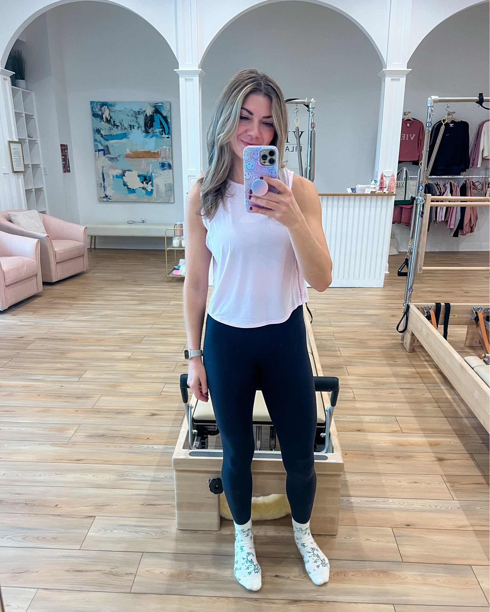 Love this top- on sale right now! (I got a size 8 because I wanted it a little longer). Also loving this sweatshirt!! So soft- I kept it in 3 colors!! Leggings size 2. Sweatshirt size small. 

#LTKfitnessgoals #LTKdayinmylife #LTKGiftGuide