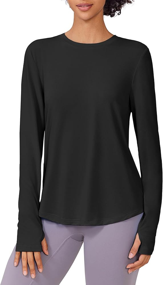 PINSPARK Soft Long Sleeve Shirts for Women Sun Protection Quick Dry Lightweight Athletic Shirts f... | Amazon (US)