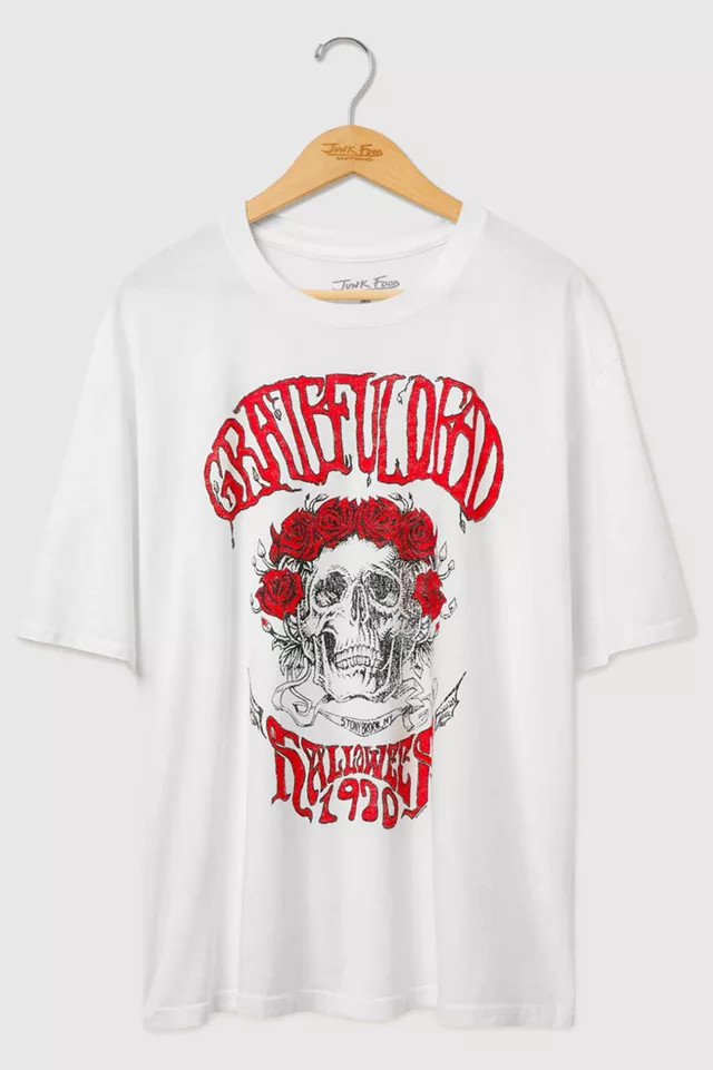 Junk Food Grateful Dead Halloween 1970 Oversized Tee in Vintage White, Men's at Urban Outfitters | Urban Outfitters (US and RoW)