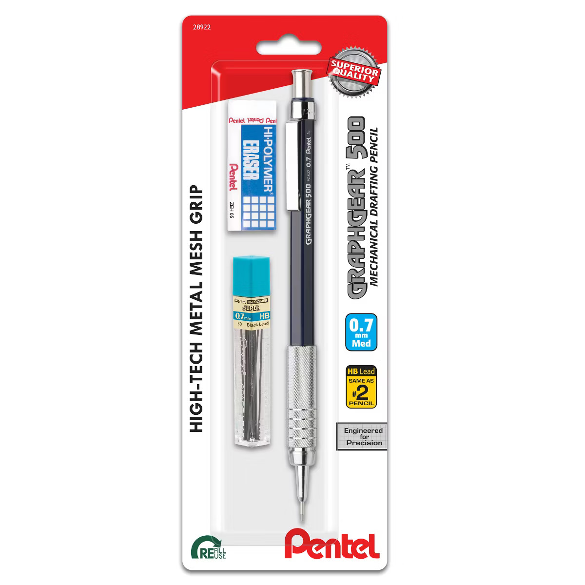 Pentel 3pk Auto Drafting Pencil 0.7mm with Lead and Eraser Blue Barrel: Mechanical Pencils, Stati... | Target
