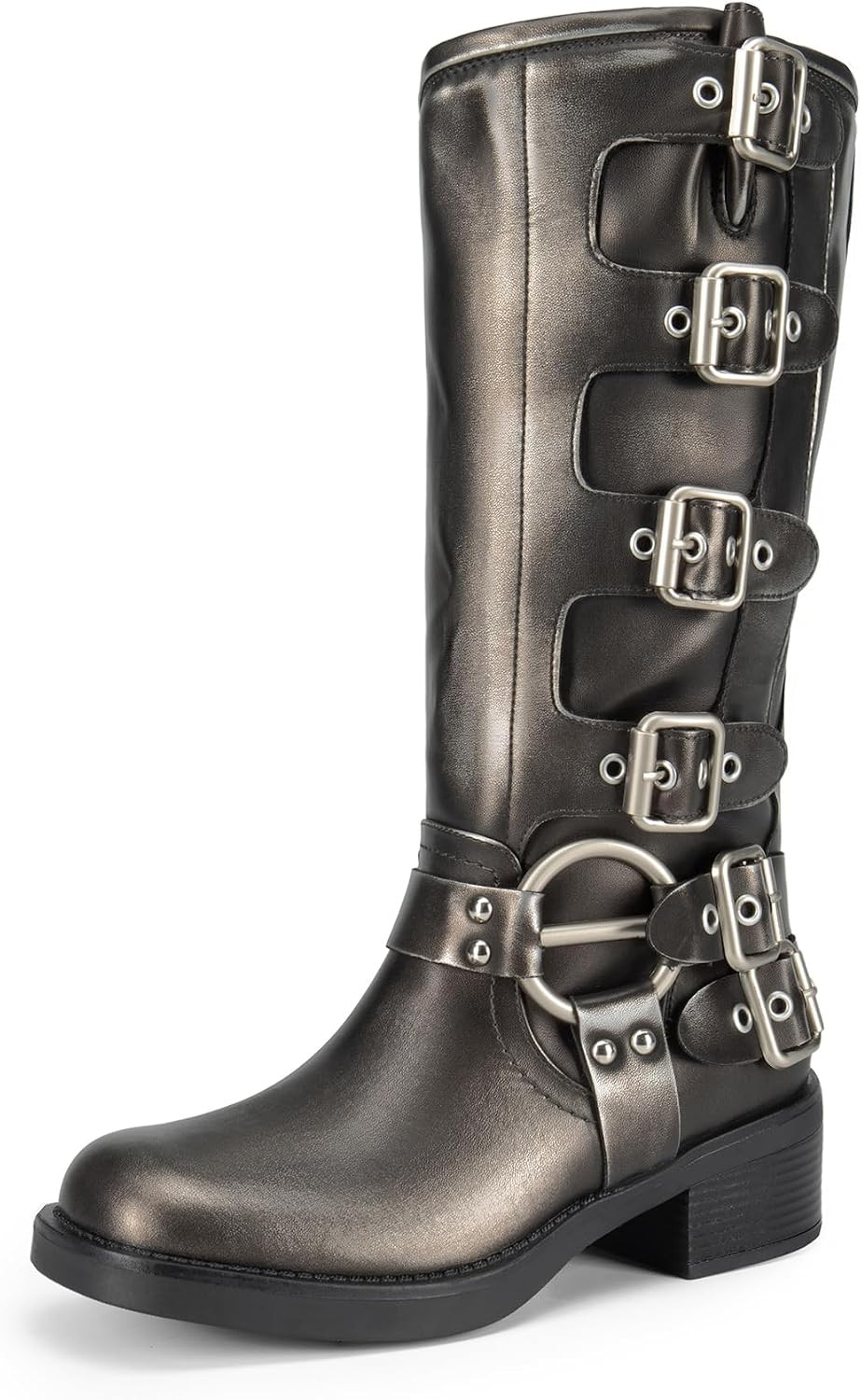 DREAM PAIRS Women's Knee High Biker Moto Boots | Amazon (US)