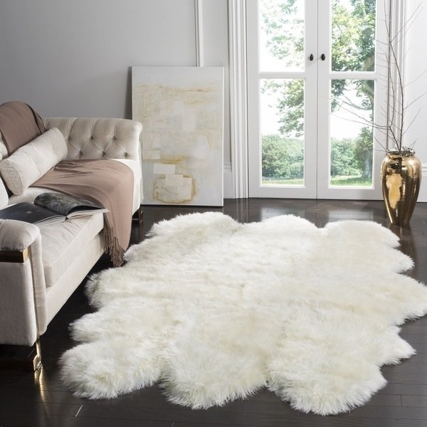 Safavieh Prairie Sheepskin/ Wool White Shag Rug (5' x 8') | Bed Bath & Beyond