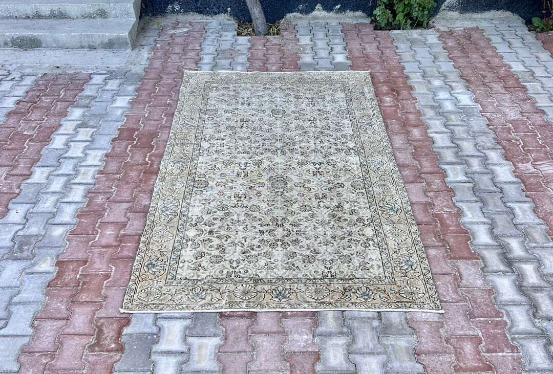 5x9 Oushak Rug Turkish Vintage Rug Anatolian Wool Antique - Etsy | Etsy (US)