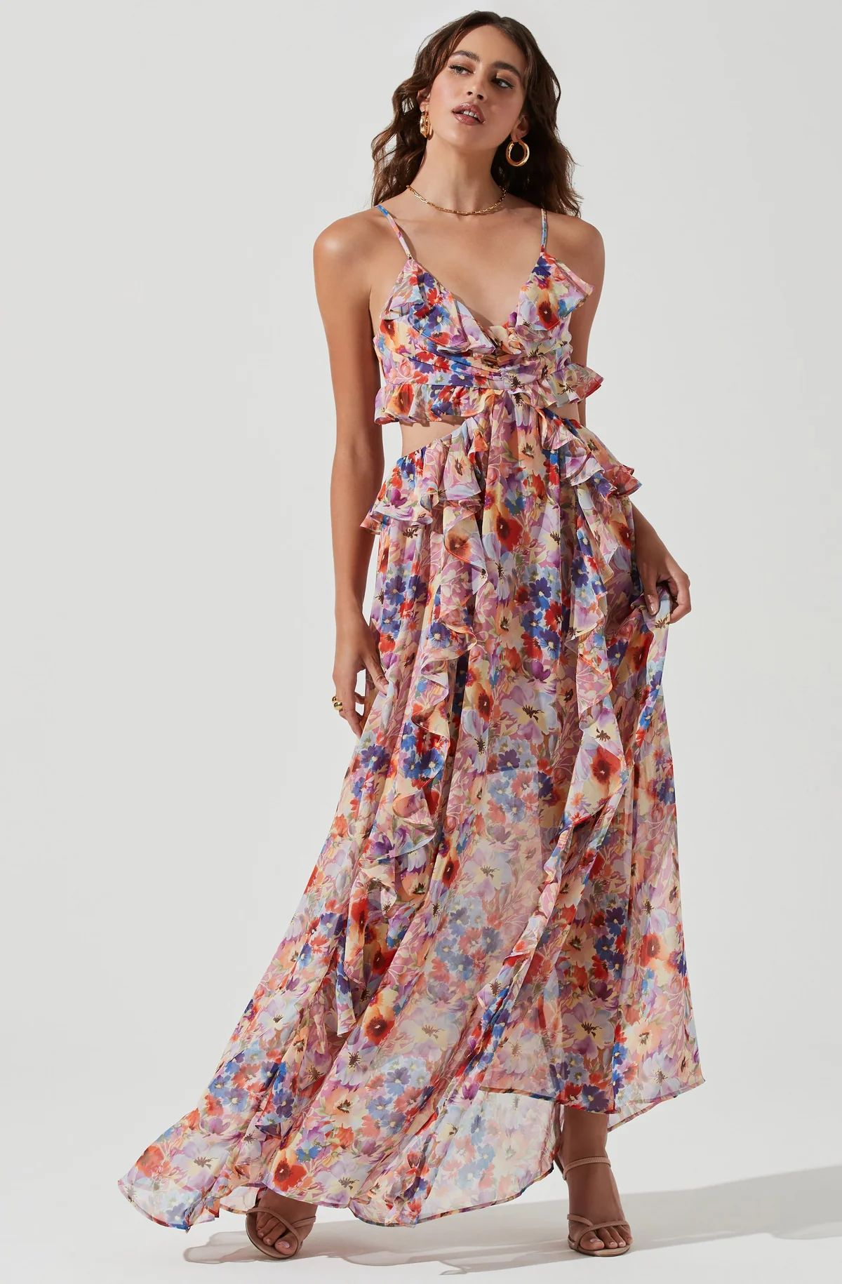 Palace Floral Cutout Maxi Dress | ASTR The Label (US)