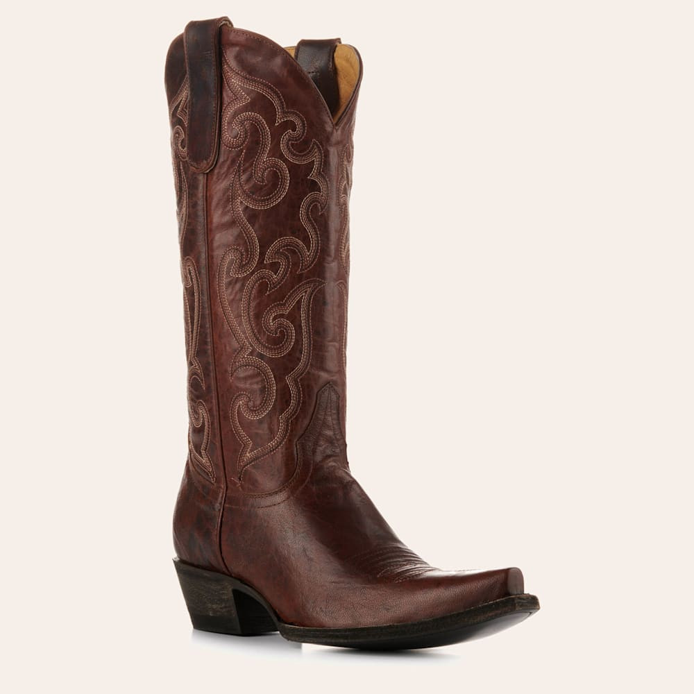 Cavender\u2019s Women\u2019s Brass Brown Goat Leather Snip Toe Cowboy Boots | Cavender's