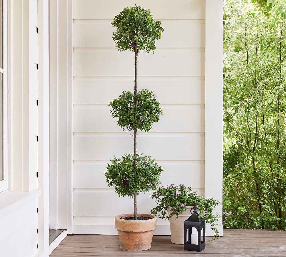 Lit Faux Boxwood Topiary | Pottery Barn (US)