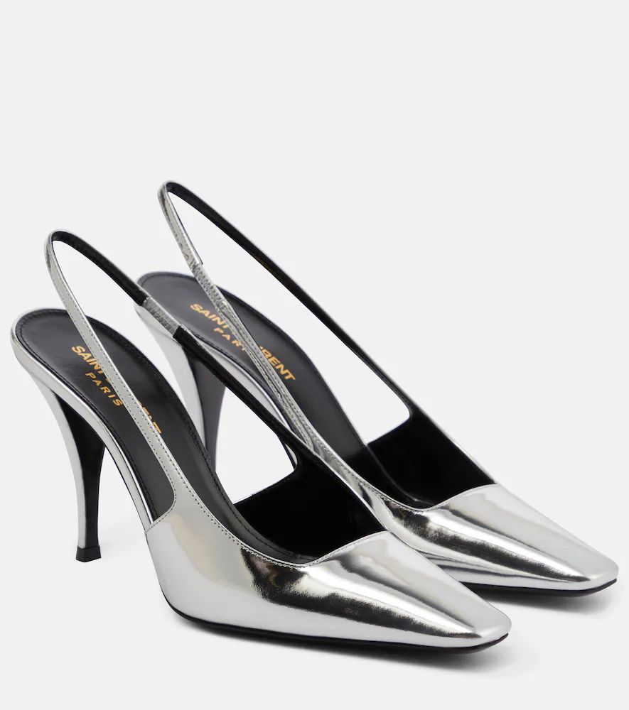 Blade mirrored leather slingback pumps | Mytheresa (INTL)