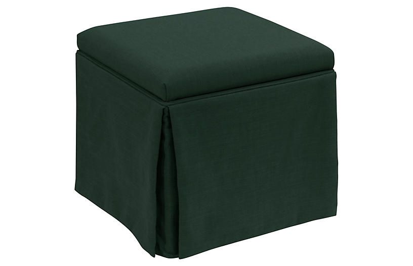 Anne Skirted Storage Ottoman | One Kings Lane