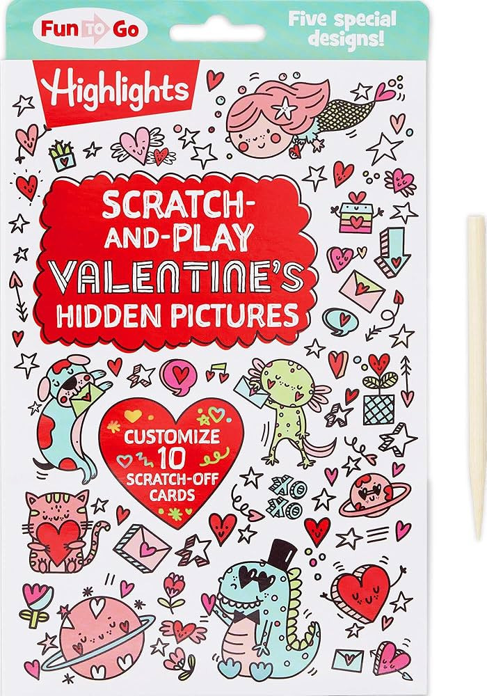 Scratch-and-Play Valentine's Hidden Pictures: Interactive Valentines Day Fun with Scratch-Off Des... | Amazon (US)