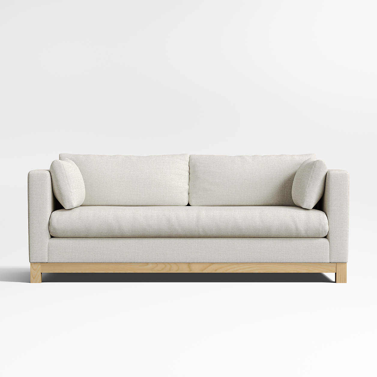 Pacific Wood Base 80" Bench Sofa + Reviews | Crate & Barrel | Crate & Barrel